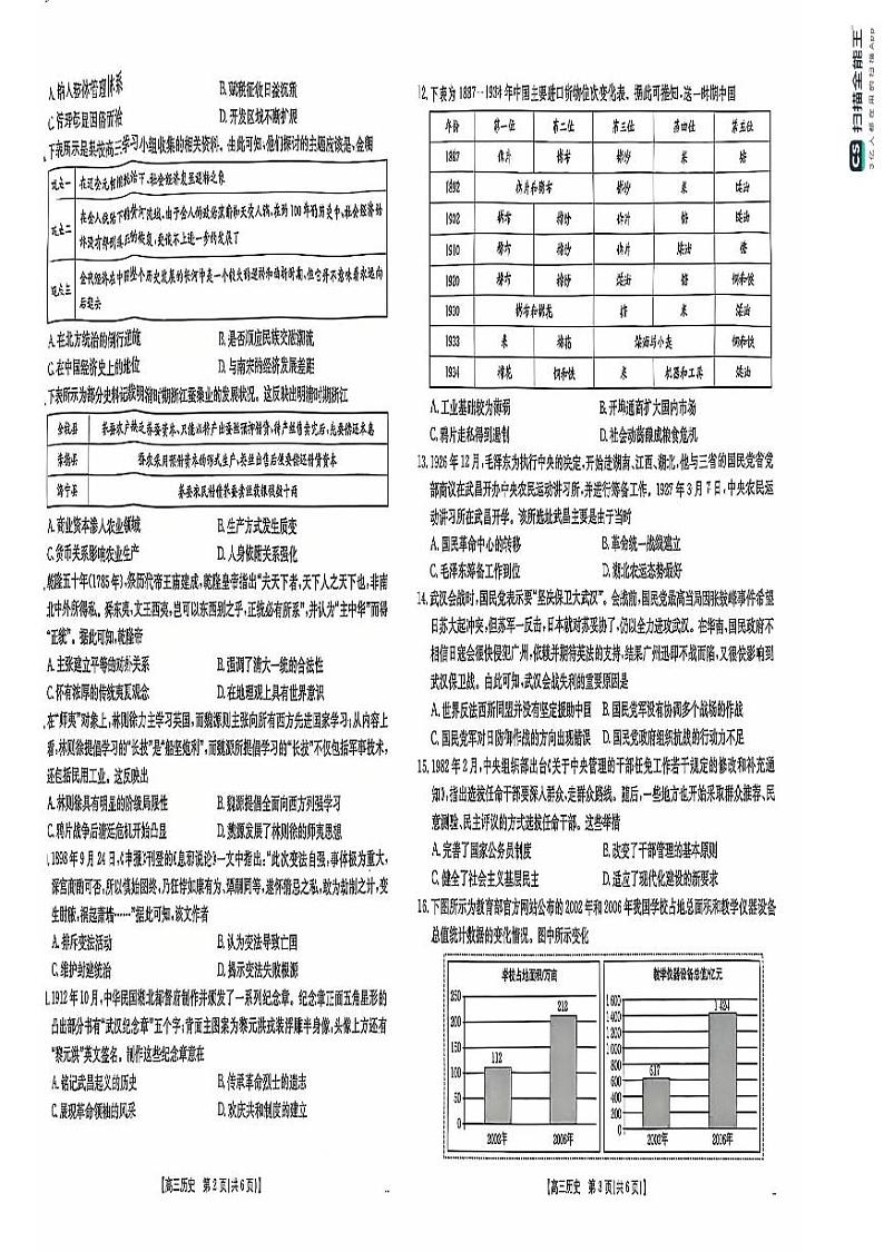 新疆维吾尔自治区乌鲁木齐市第二中学2024-2025学年高三上学期12月联考历史试卷第2页