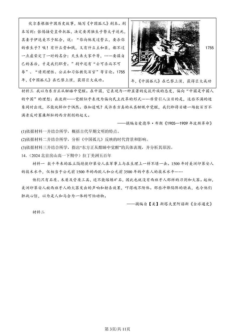 2024北京重点校高一（下）期中真题历史汇编：亚非拉民族独立运动第3页