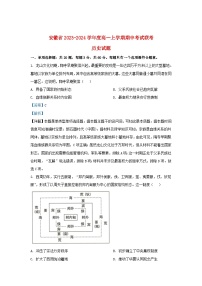 安徽省2023_2024学年高一历史上学期期中试题含解析