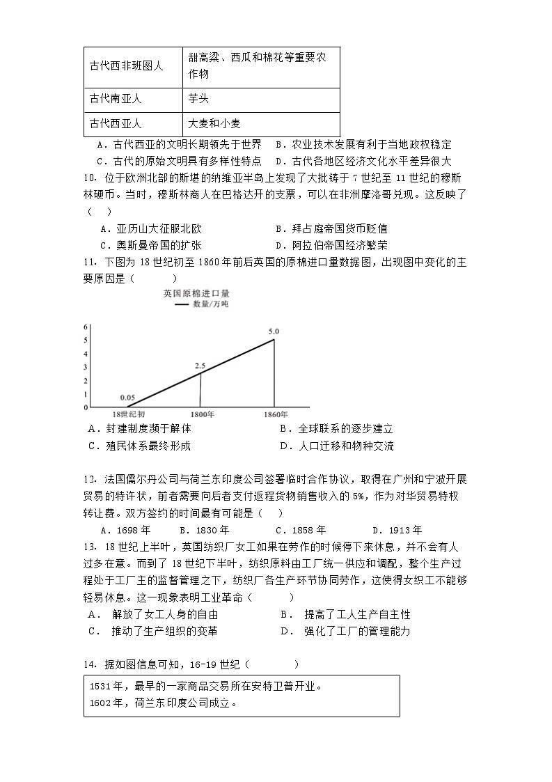 黑龙江省龙东地区2024-2025学年高二上学期阶段测试（三）历史试题第3页