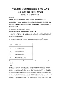 广西壮族自治区名校联盟2024-2025学年高一（上）11月阶段性（期中）历史试卷（解析版）