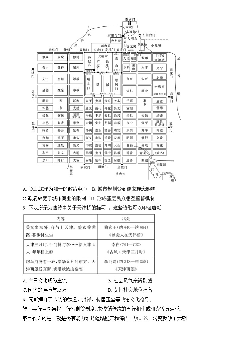 湖南省长沙市长郡中学2024-2025学年高三上学期月考（四）历史试卷第2页