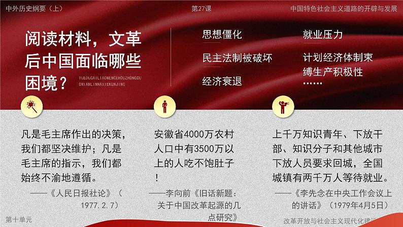 高中历史人教统编版必修中外历史纲要上27中国特色社会主义道路的开创与发展课件第3页