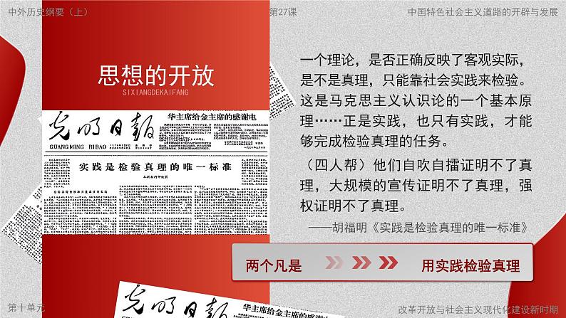 高中历史人教统编版必修中外历史纲要上27中国特色社会主义道路的开创与发展课件第6页