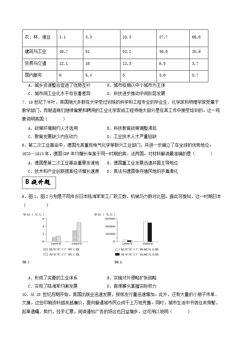 人教统编版高中历史中外历史纲要下册10《影响世界的工业革命》（分层作业）解析版第2页