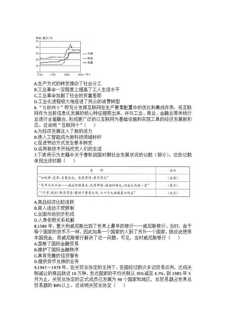 河北省沧州市六校联考2024-2025学年高二上学期12月月考历史试题（Word版附答案）第2页