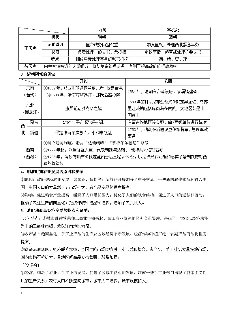 重难点05 中华文明的鼎盛与危机（明清时期）-2025年高考历史 热点 重点 难点 专练（西北四省专用）（原卷版）第2页