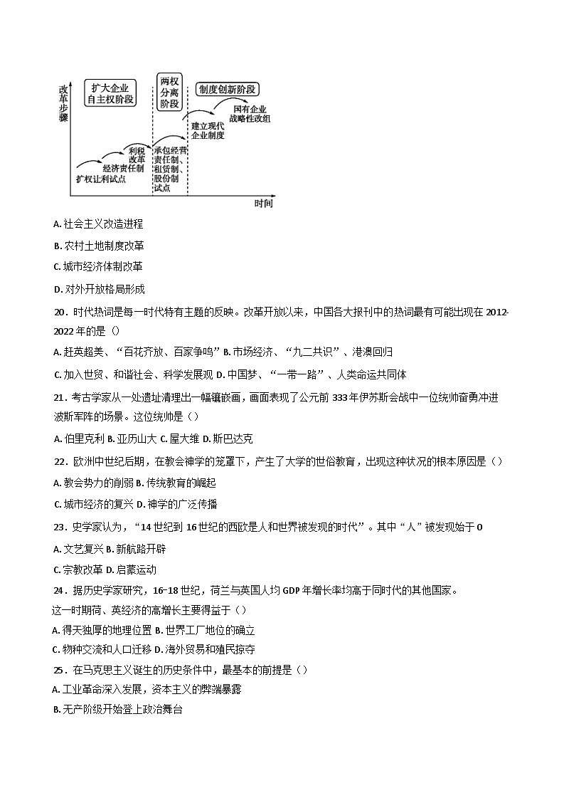 2025年广东省高中历史学业水平考试综合测评卷(三)历史试题(含解析)第3页