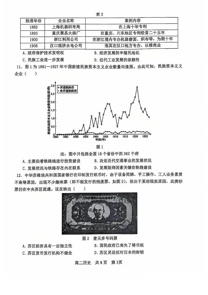 辽宁省部分学校2024-2025学年高二上学期1月期末考试历史试题第3页
