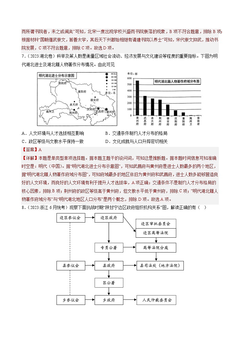 2023年高考历史真题和模拟题分类汇编专题15选择性必修内容（Word版附解析）第3页