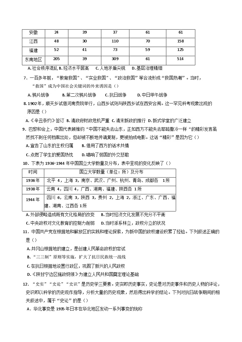 湖北省荆州中学2024-2025学年高二上学期12月月考历史试题第2页