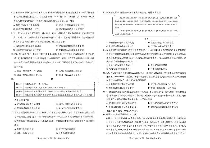 【安徽卷】安徽省天一大联考安徽2024-2025学年高三12月联考（12.19-12.20）          历史（专版）试卷+答案第2页