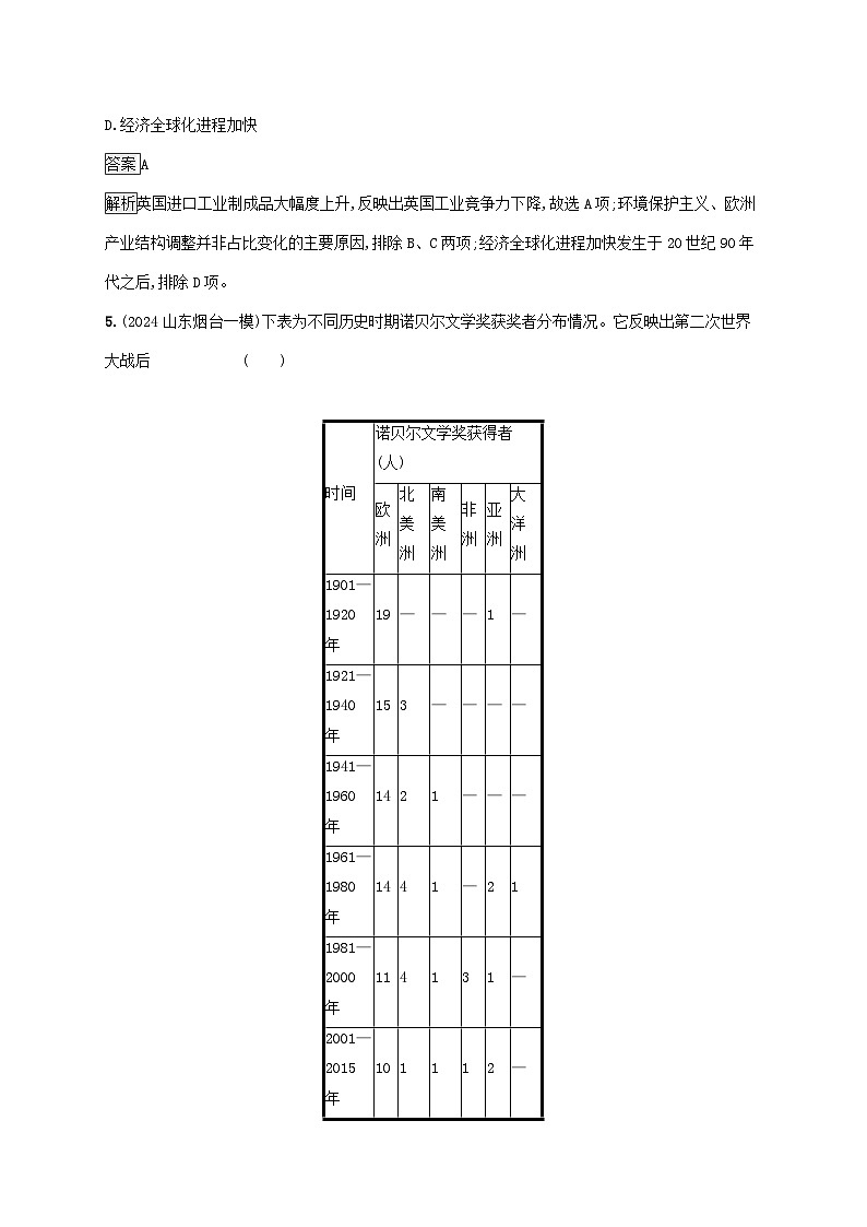 通史版2025届高考历史二轮总复习专题突破练14第3页
