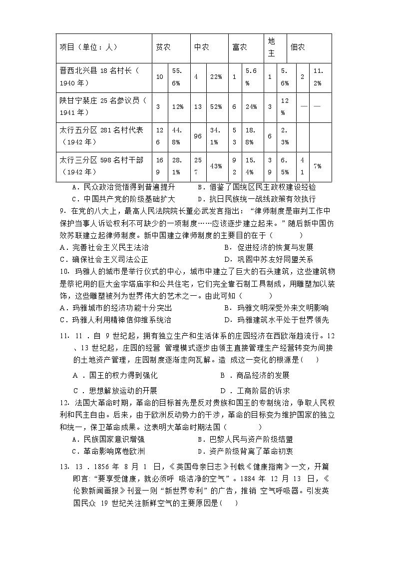 安徽省合肥市第一中学2024-2025学年高三上学期第二次联考历史试题(含解析)第3页