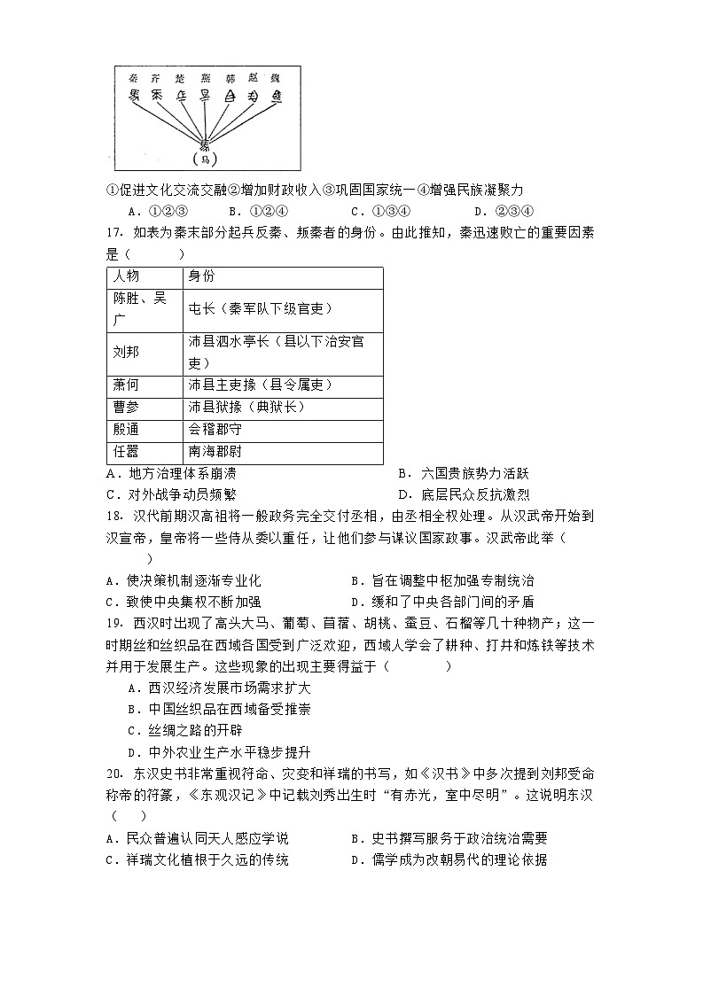 四川省射洪中学校2024-2025学年高一上学期12月期中考试历史试题(含解析)第3页