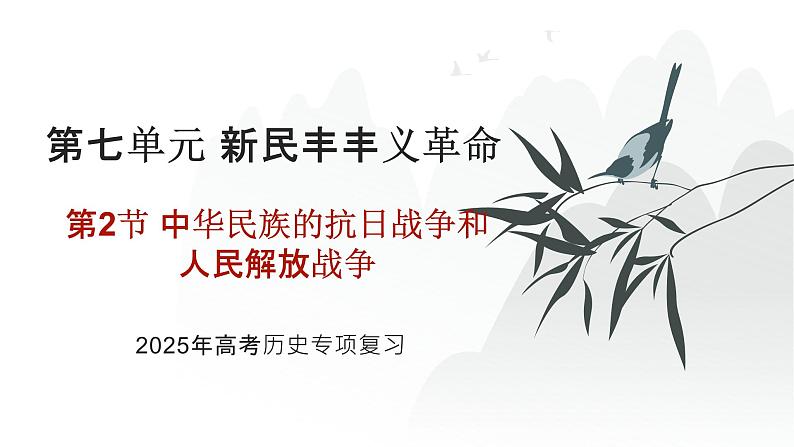 第七单元 中华民族的抗日战争和人民解放战争（课件）-2025年高考历史二轮专项复习第1页