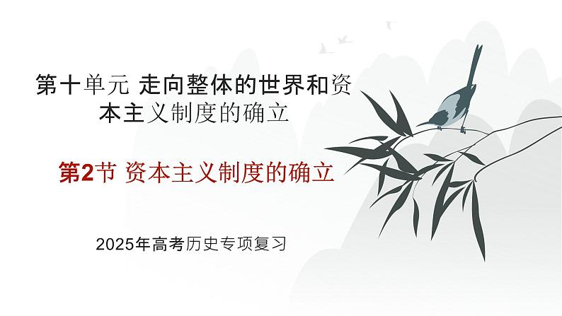 第十单元 资本主义制度的确立（课件）-2025年高考历史二轮专项复习第1页