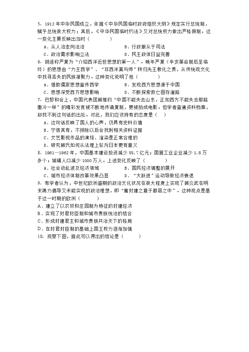 海南省海口实验中学2024-2025学年高二上学期第一次月考历史试题第2页