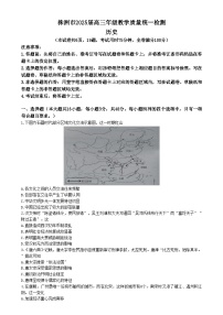 湖南省株洲市2025届高三上学期期末教学质量统一检测（一模）历史试卷（Word版附解析）