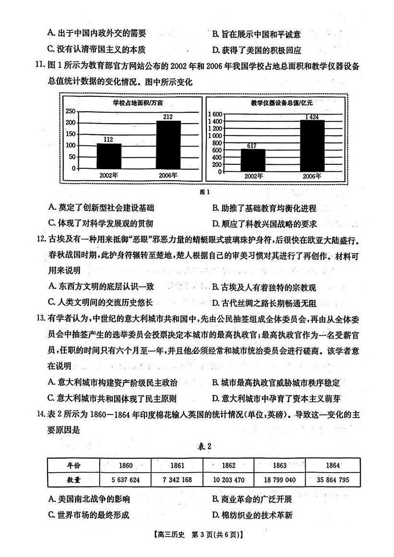 辽宁省部分学校2025届高三上学期1月考-历史试卷+答案第3页