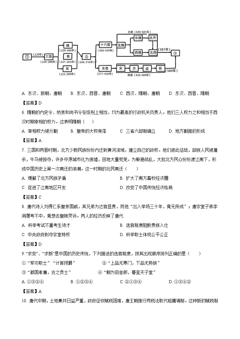 陕西省汉中市二中类校2024-2025学年高一上学期12月第二次月考历史试卷（解析版）第2页