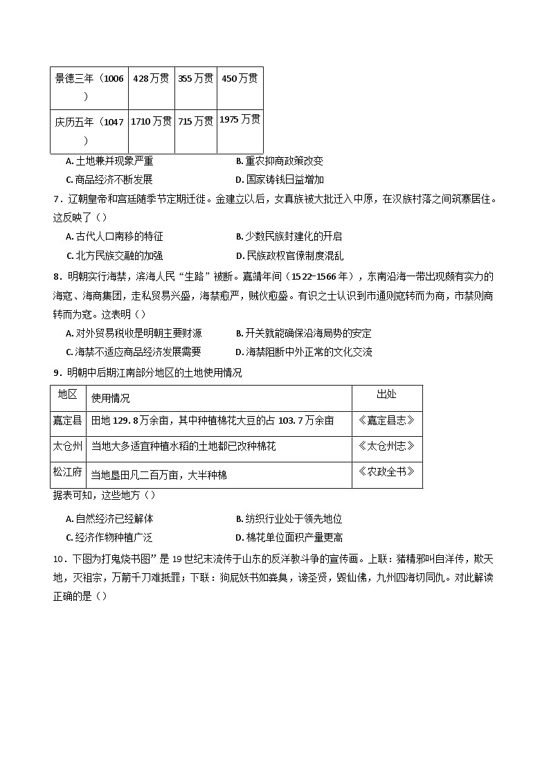 四川省泸县第二中学2024-2025学年高一上学期期末考试历史试题第2页