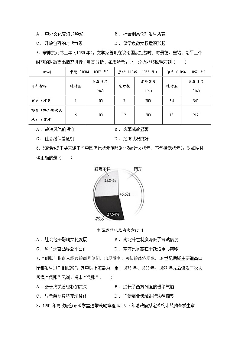 2024~2025学年湖南省郴州市高三上学期12月期末历史试卷第2页
