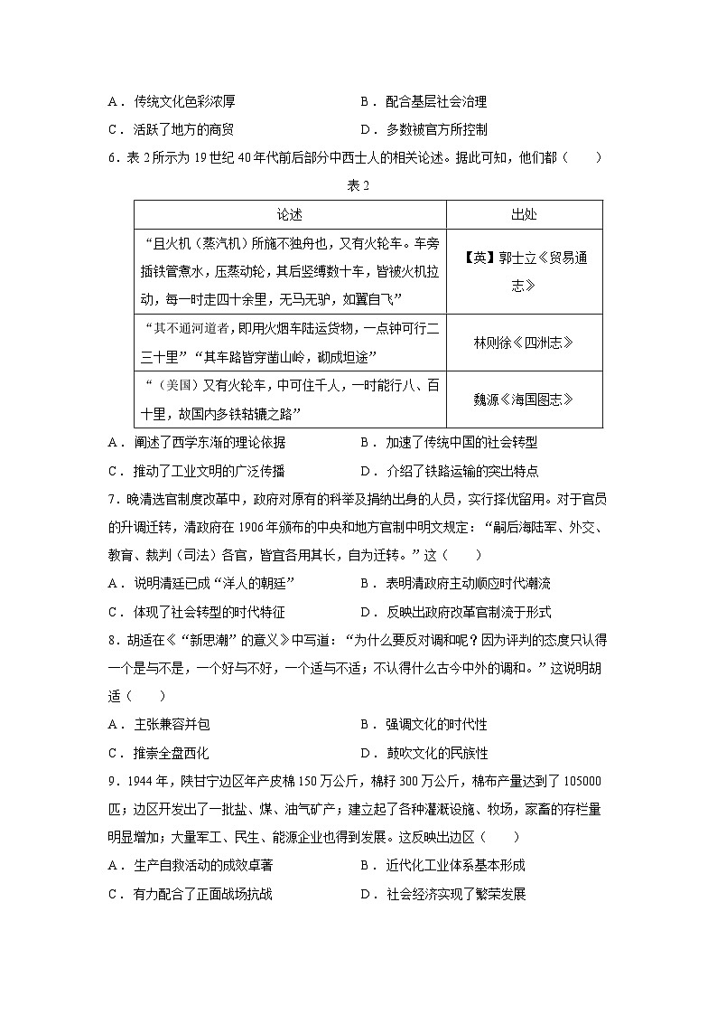 2024~2025学年湖南省高三上学期金太阳12月联考历史试卷第2页