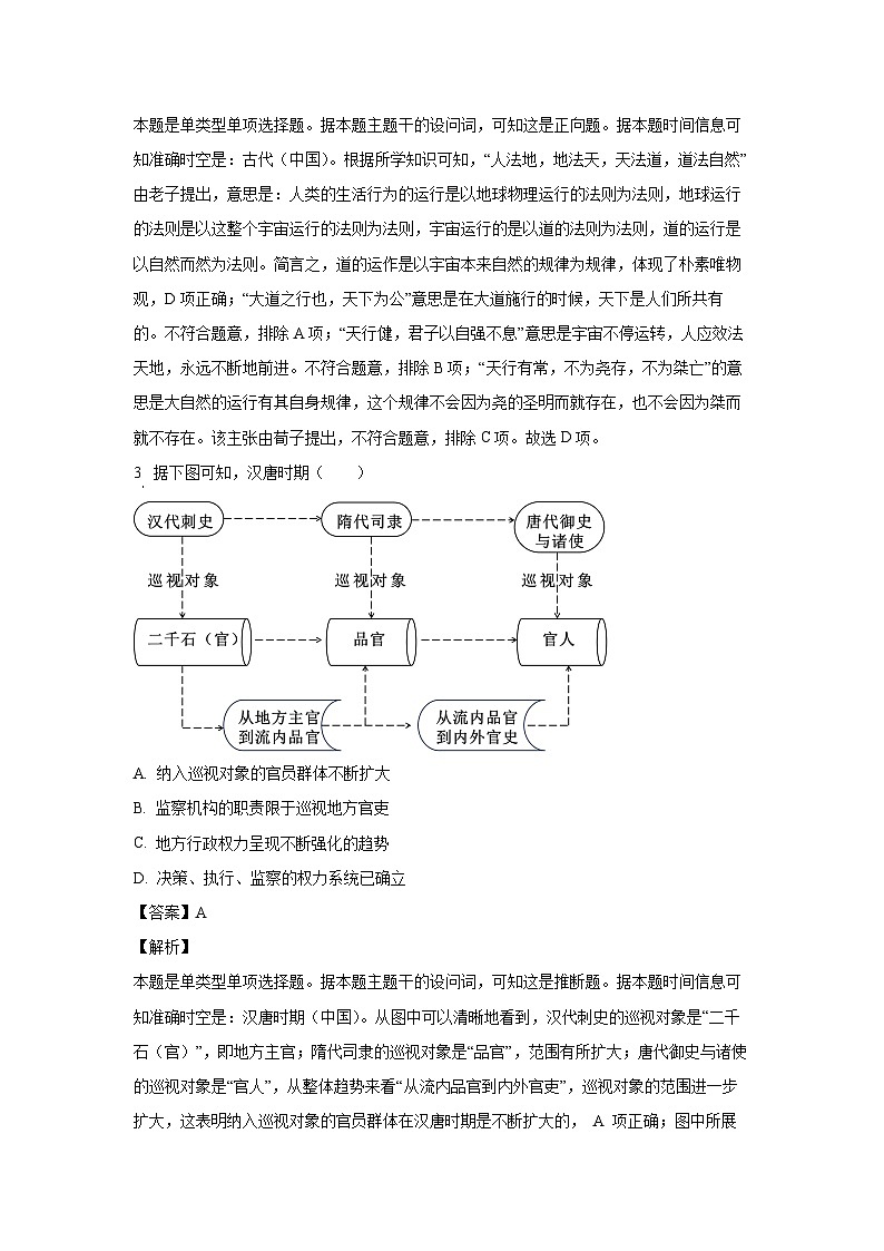 2024~2025学年浙江省浙东联盟高三上学期12月联考历史试卷（解析版）第2页