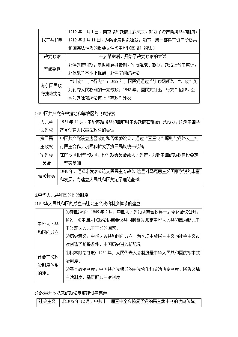 板块二　专题六　中国近现代政治制度与社会治理--2025年高考历史大二轮复习（教师版）第3页