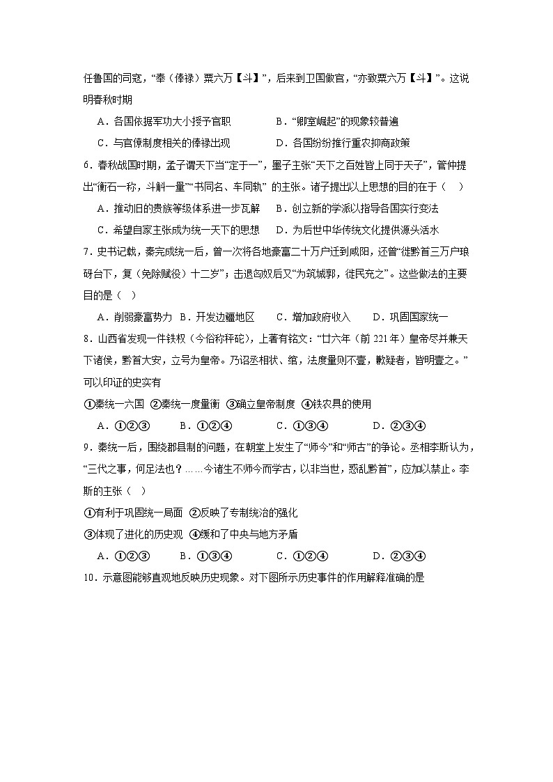 北京市第十五中学2024-2025学年高一上学期期中考试历史试题第2页