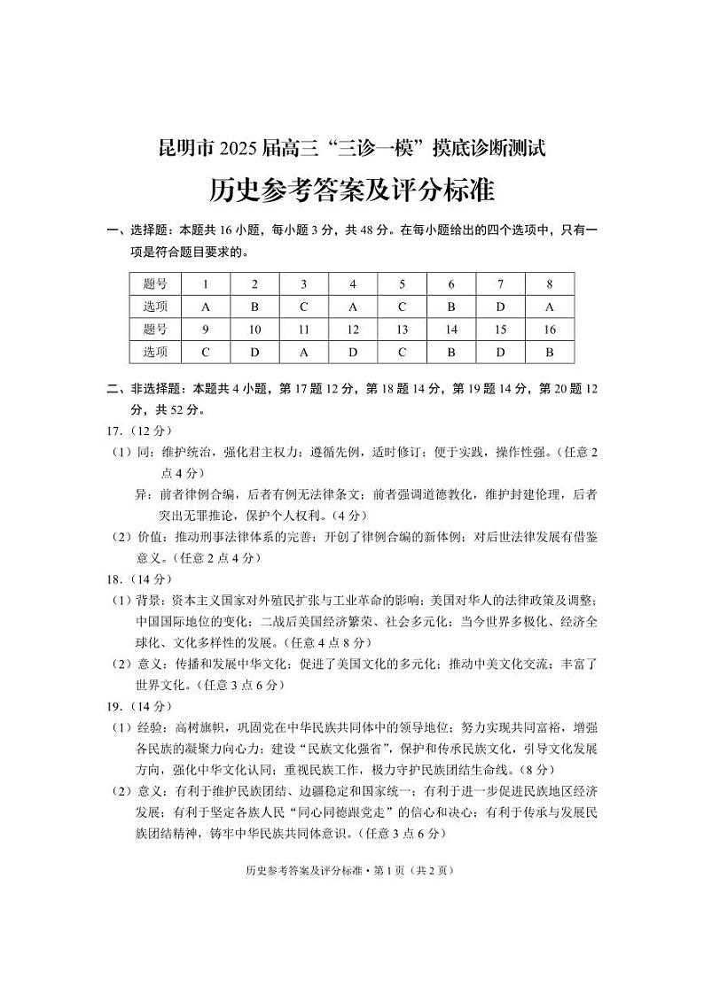 历史答案lxm(1)第1页