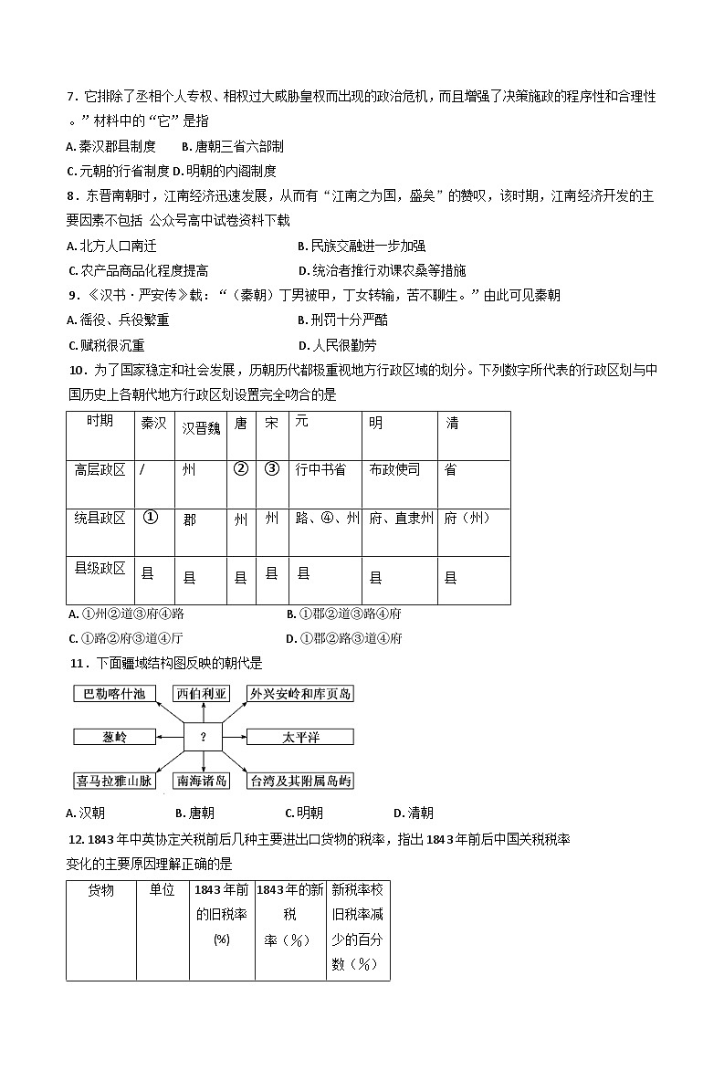 河南省沈丘县县直高级中学2024-2025学年高一上学期期末考试历史试卷第2页