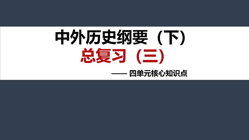 《中外历史纲要（下）》期末总复习（三）：第四单元核心知识点 课件 （46页）第1页