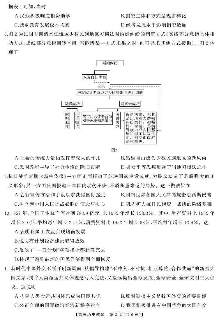 历史丨湖南省永州、衡阳、湘潭、怀化、湘西州五市2025届高三1月期末质量检测历史试卷及答案第3页
