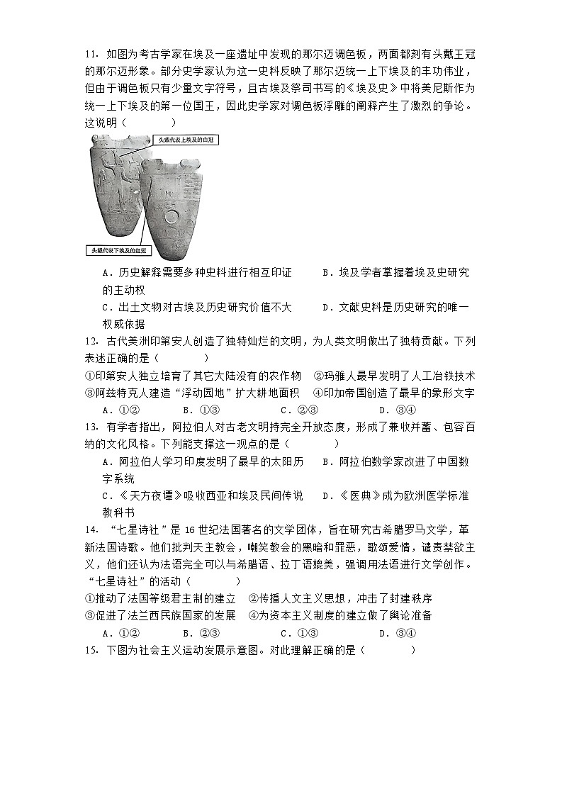 北京市丰台区2024-2025学年高三上学期期末考试历史试题第3页