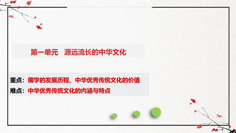 第一单元 源远流长的中华文化（复习课件）-2024-2025学年高二历史（人教统编版选择性必修3：文化交流与传播）第1页