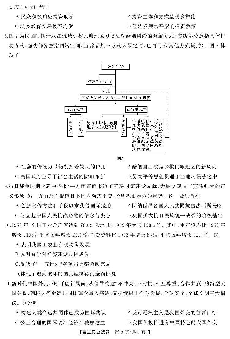 高三历史（试题）转曲1(1)第3页