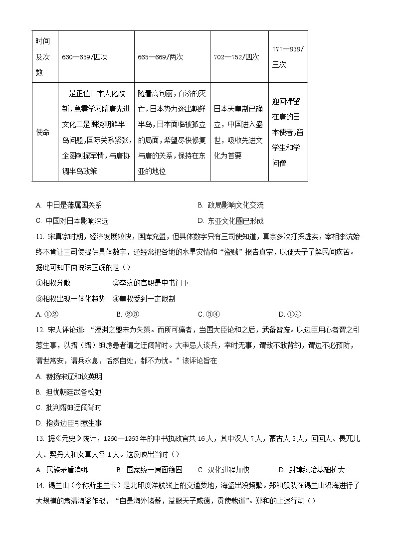 江西省南昌市第二中学2024-2025学年高一上学期期末考试历史试题第3页