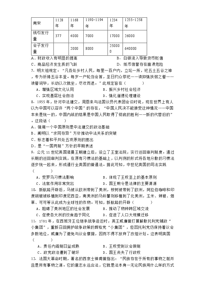 黑龙江省龙东地区2024-2025学年高二上学期期末考试历史试题第2页