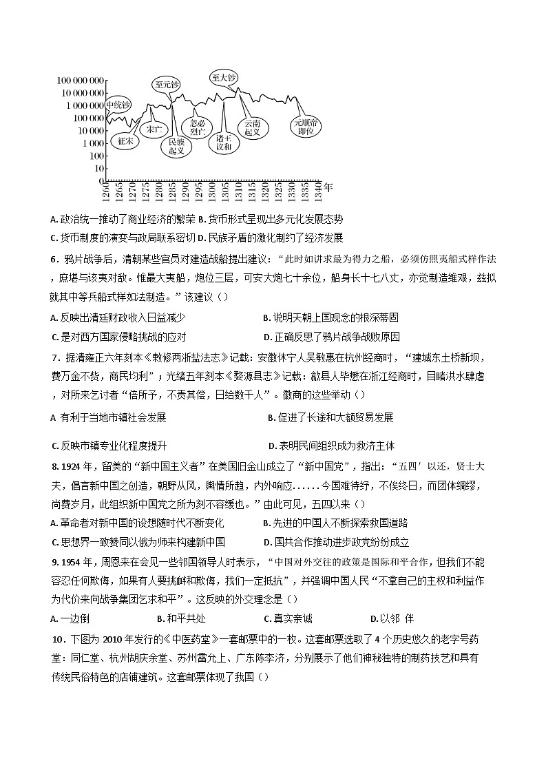 安徽省全椒中学2024-2025学年高三上学期期末考试历史试题(含解析)第2页