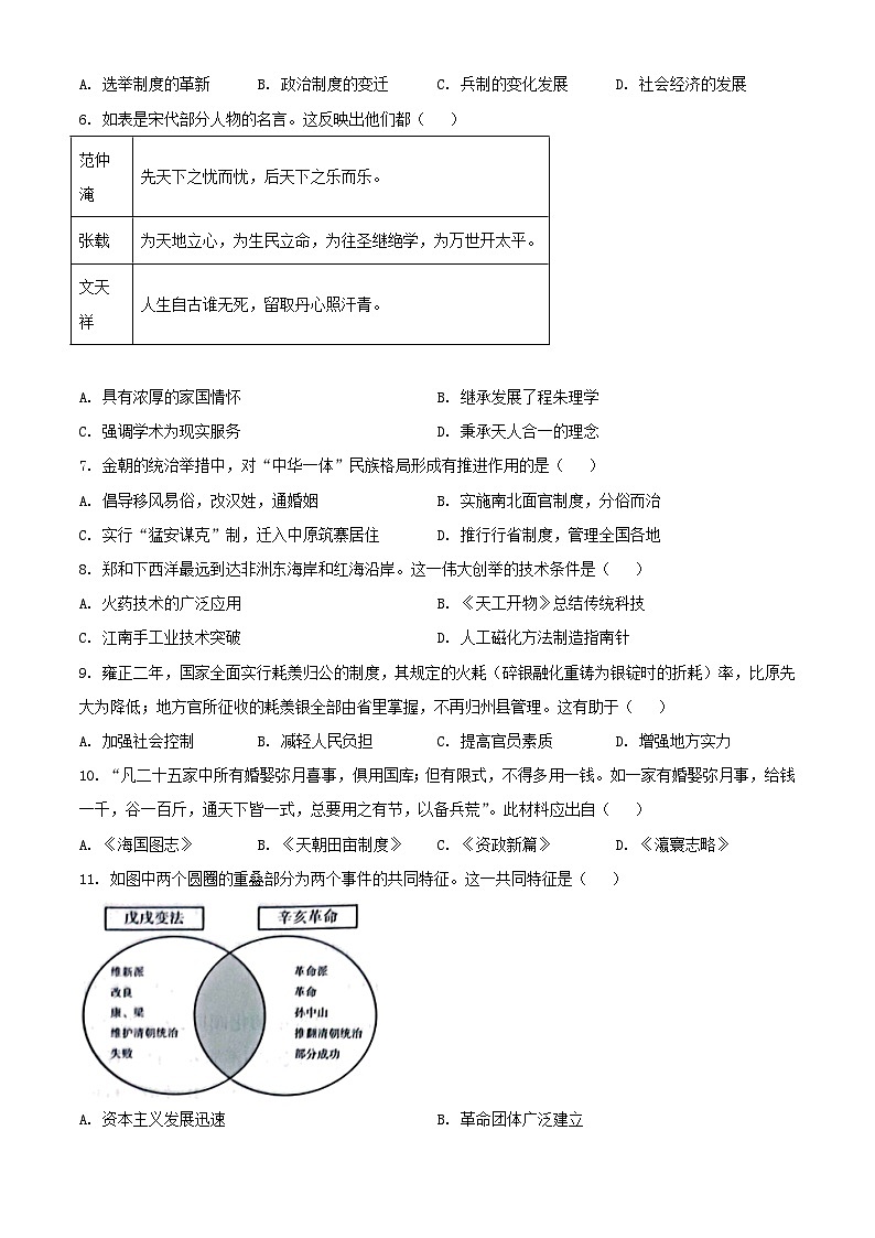 山东省临沂市2023_2024学年高一历史上学期1月期末考试含解析第2页