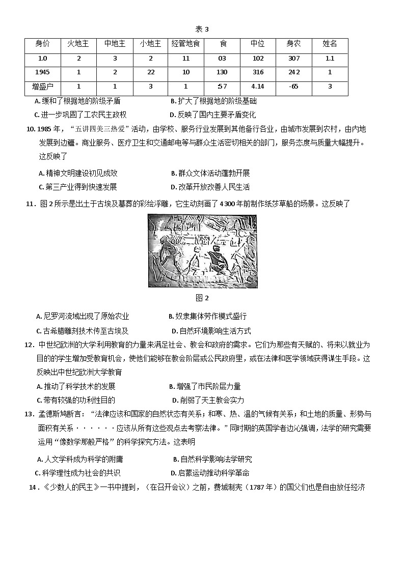 广东省部分学校2024-2025学年高三下学期2月开学考试历史试题（解析版）第3页