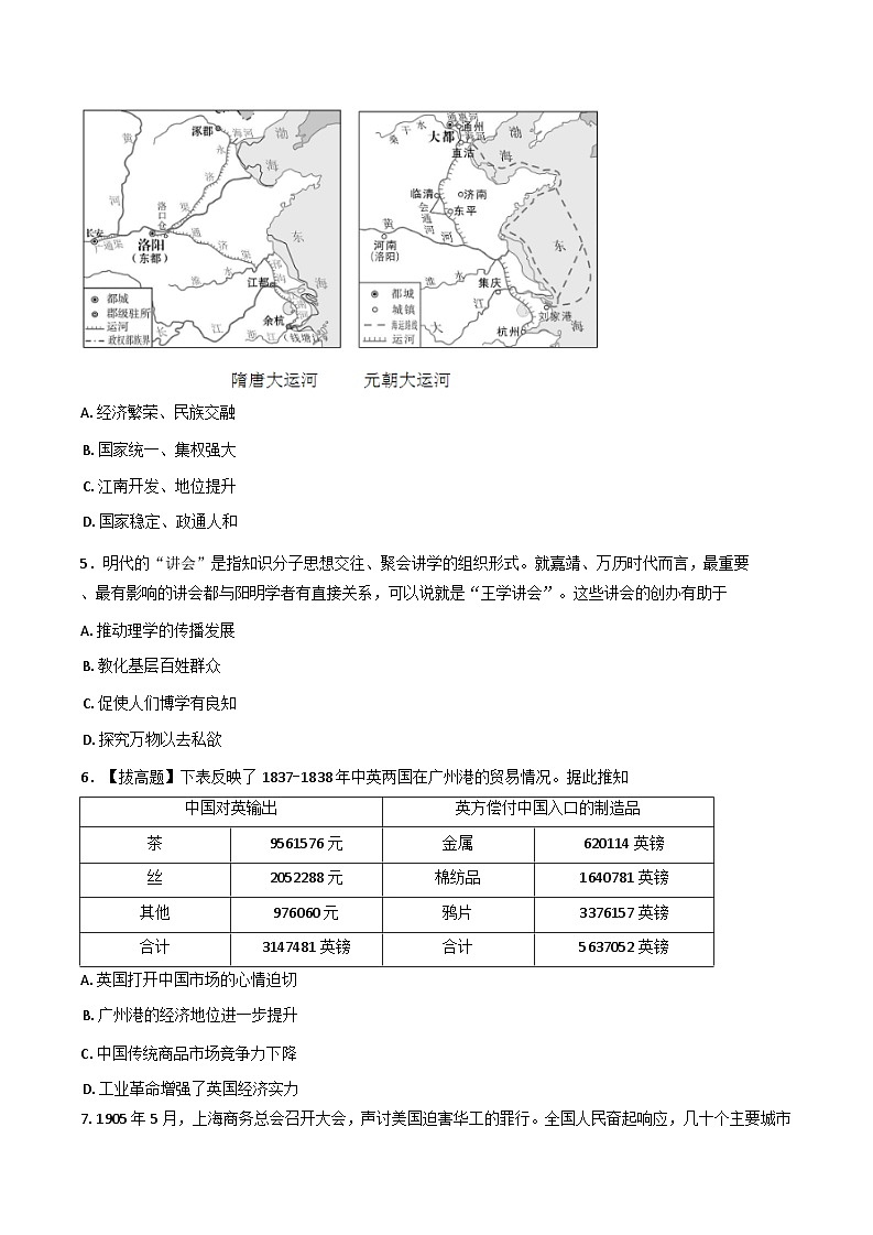 安徽省临泉田家炳实验中学2024-2025学年高三下学期开学考试历史试题（含解析）第2页