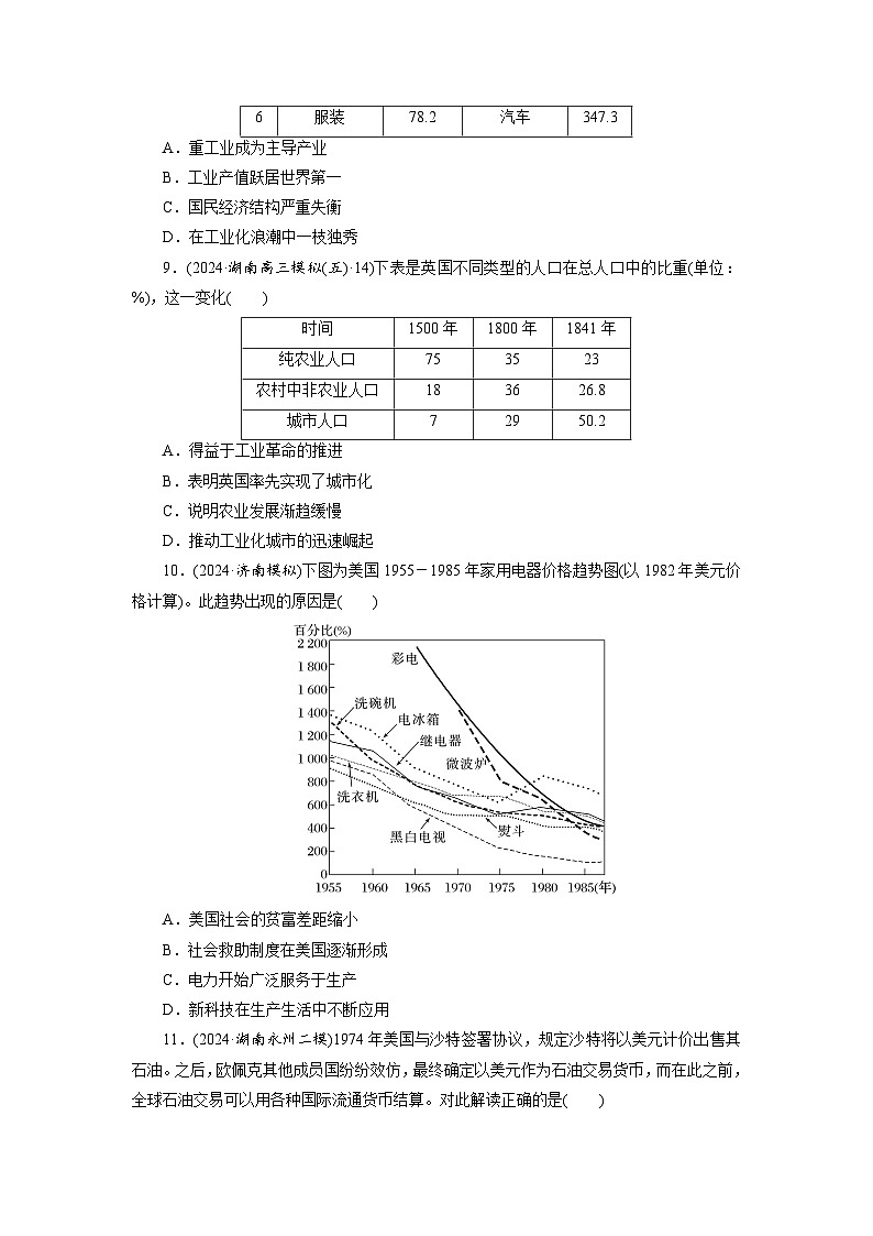 专题十一世界近现代经济发展与社会生活的变化 - 学生版第3页
