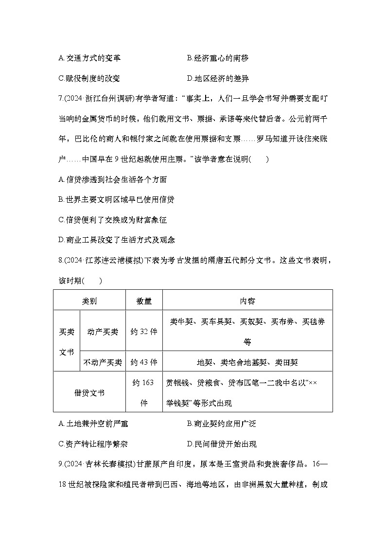 小题练62　商业贸易与日常生活第3页