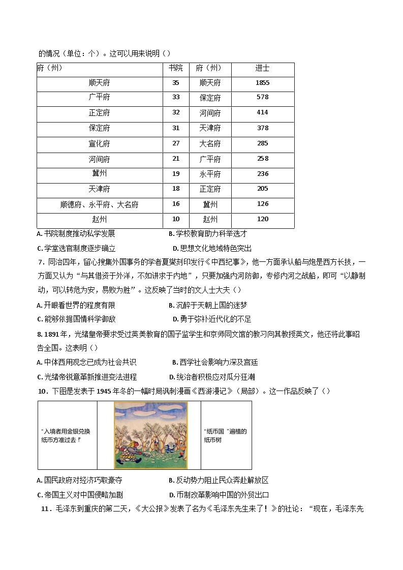 安徽省六安市金安区部分民族学校2024-2025学年高三下学期二月联考历史试题第2页