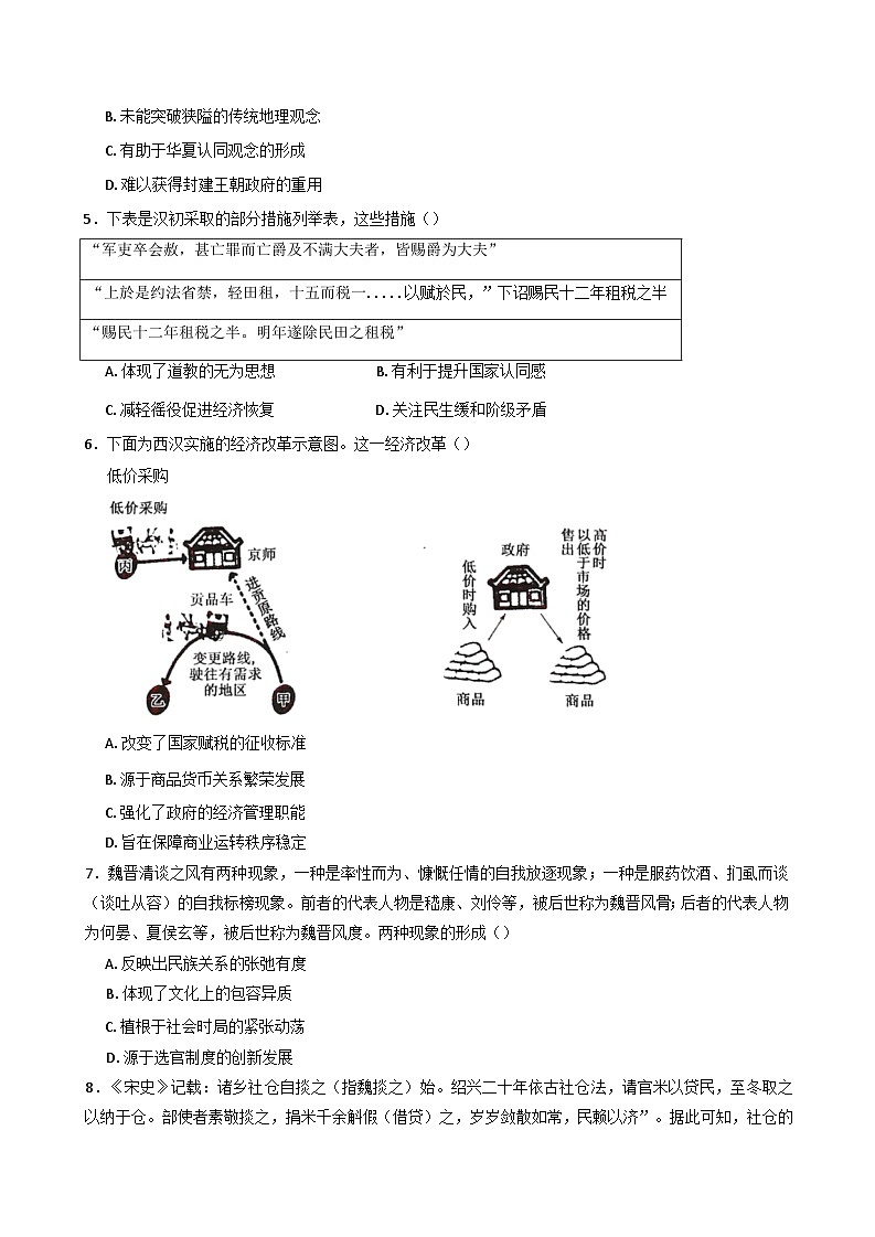 四川省眉山市彭山区第一中学2024-2025学年高一下学期开学考试历史试题第2页