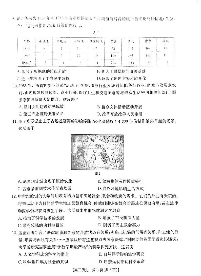 河南省金太阳2025年2月高三年级下学期2月份联考-历史试卷+答案第3页