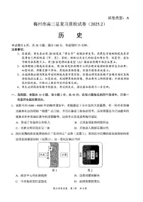 广东省梅州市2025届高三下学期2月模拟预测(一)历史试卷(PDF版附答案)